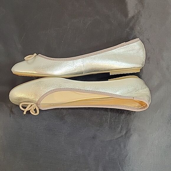 BRAND NEW LANDS'END SLIP ON SILVER METALLIC BALLERINAS FLAT SHOE - Picture 10 of 15